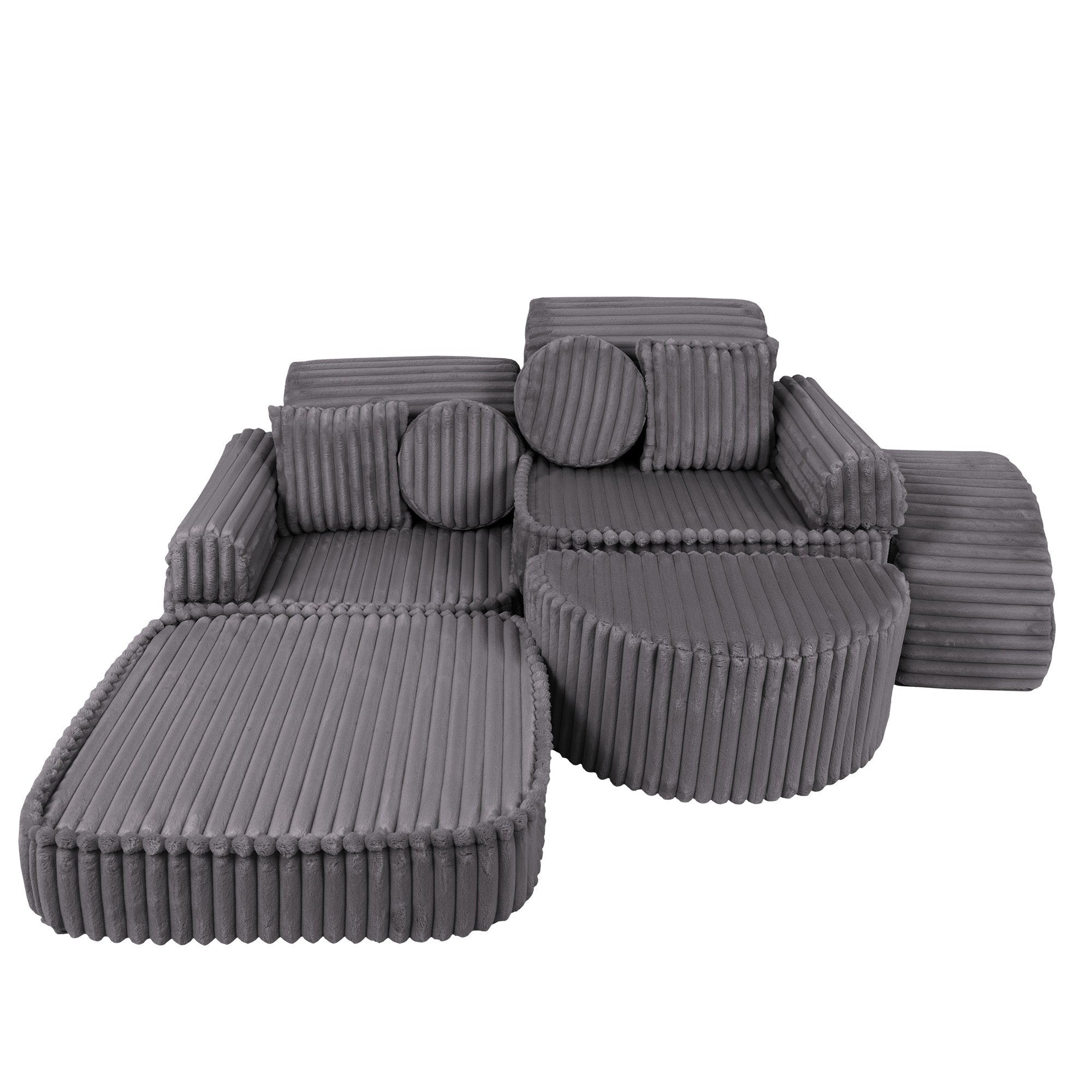 Medium Modular Sofa for Kids in Jurassic Grey
