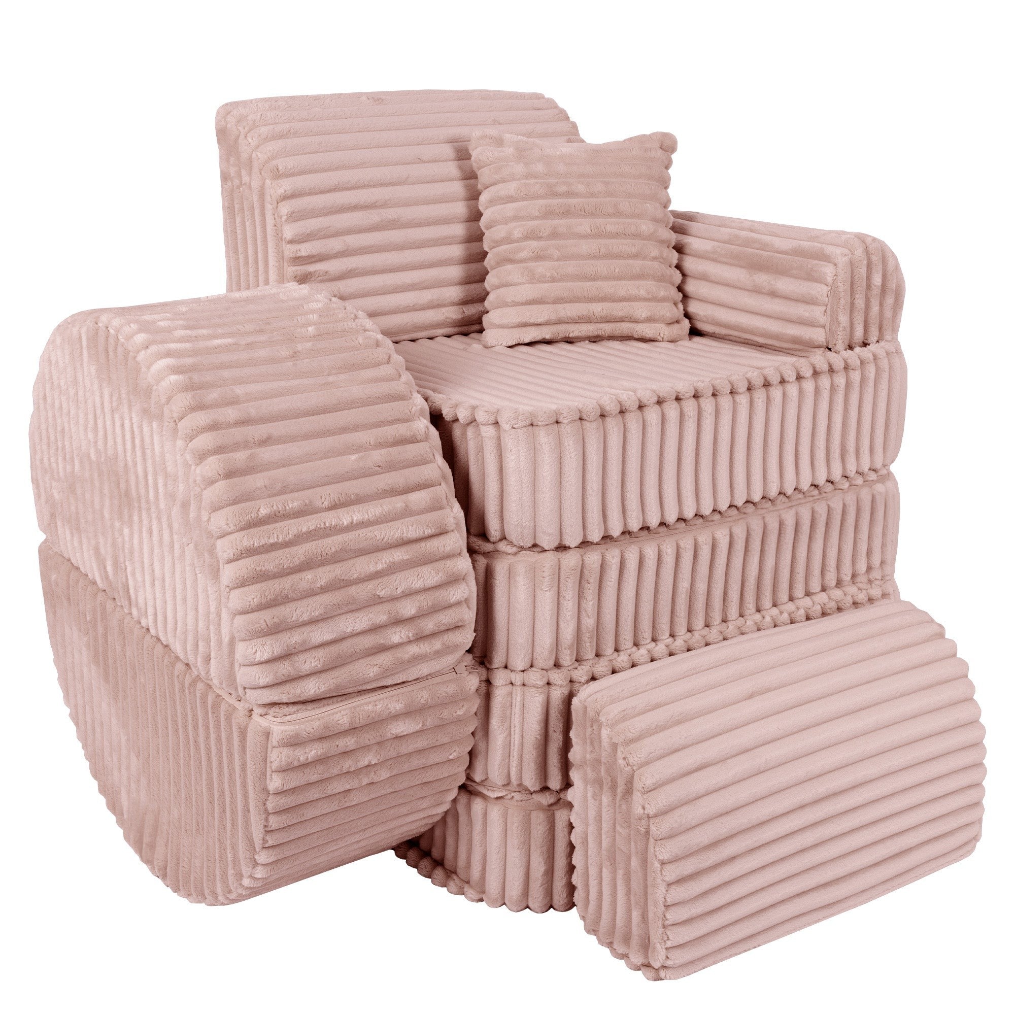 Medium Modular Sofa in Churros Pink for Kids
