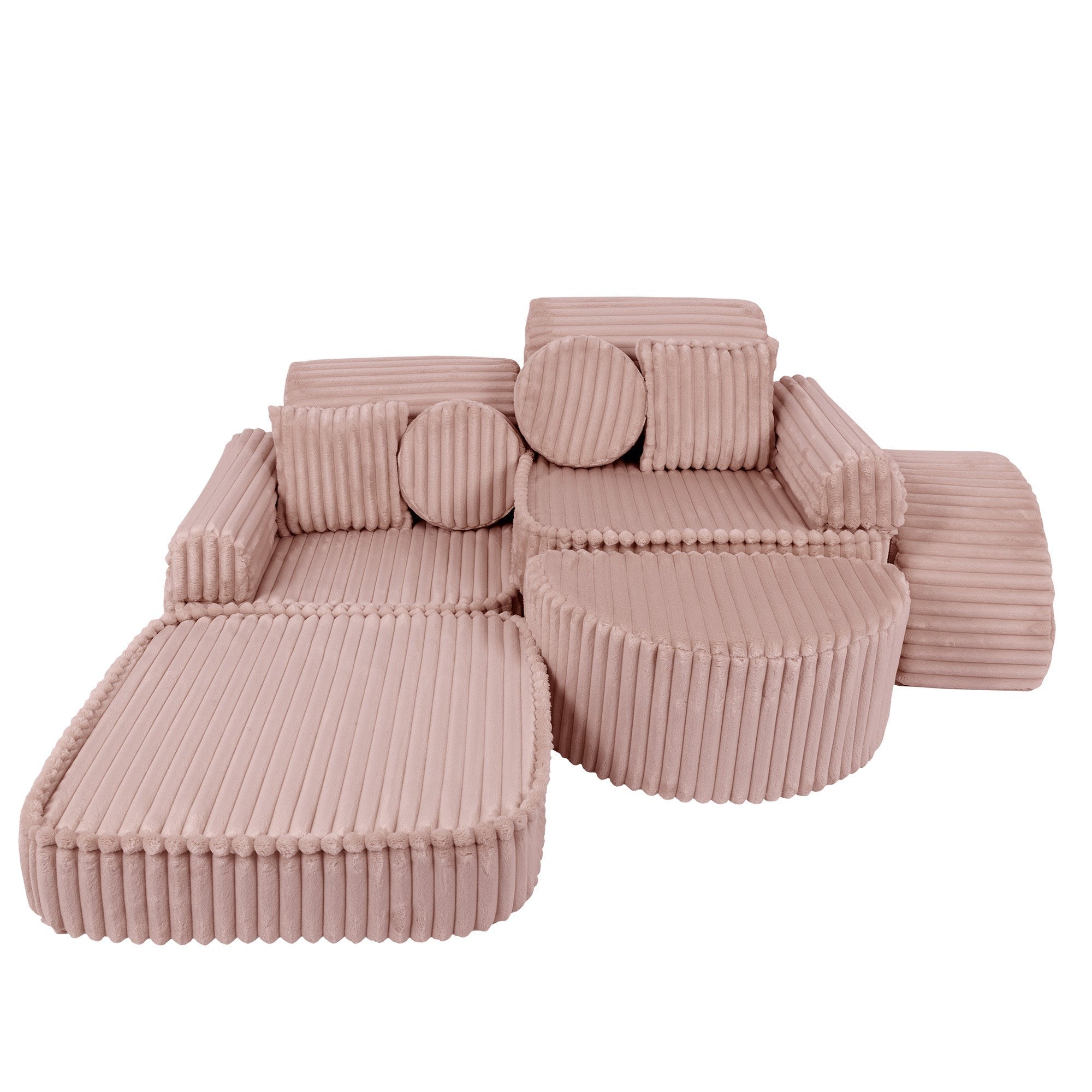 Medium Modular Sofa in Churros Pink for Kids
