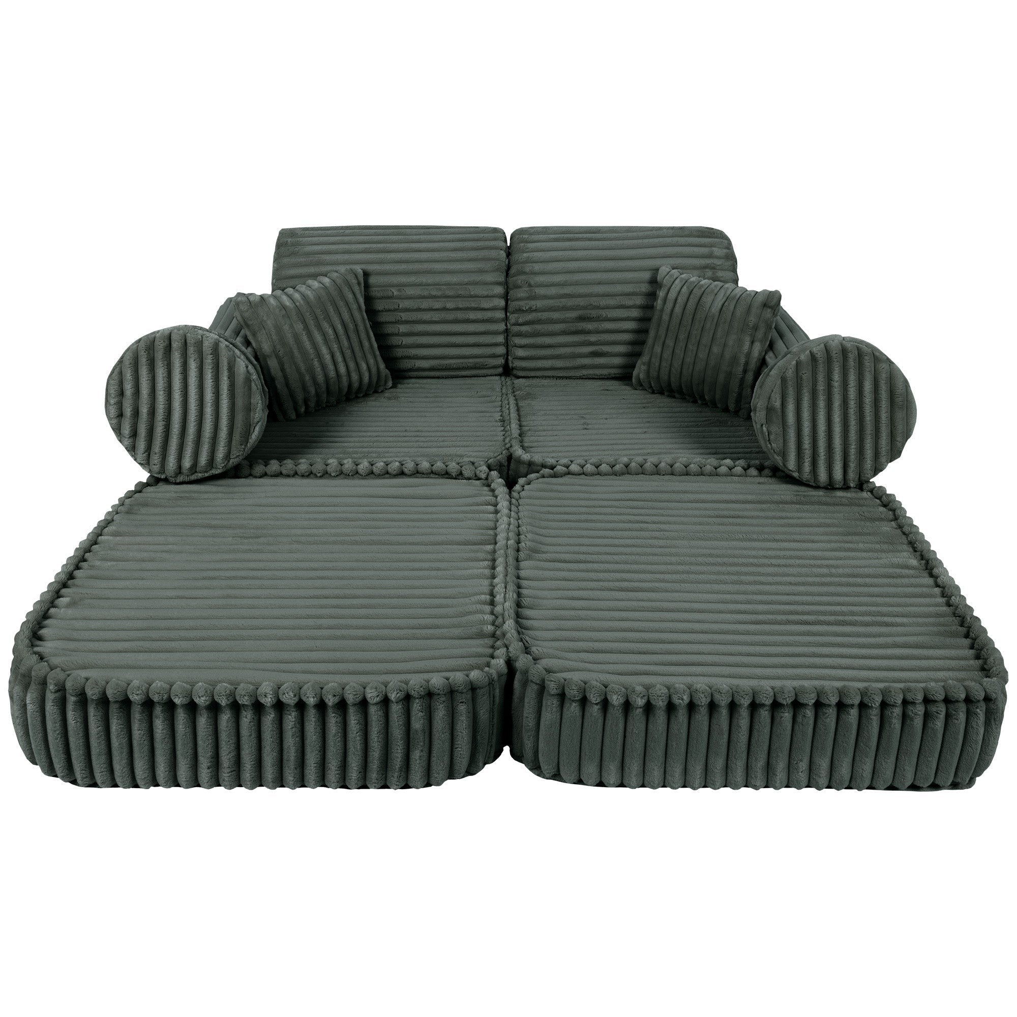 Medium Modular Sofa for Kids in Forest Green