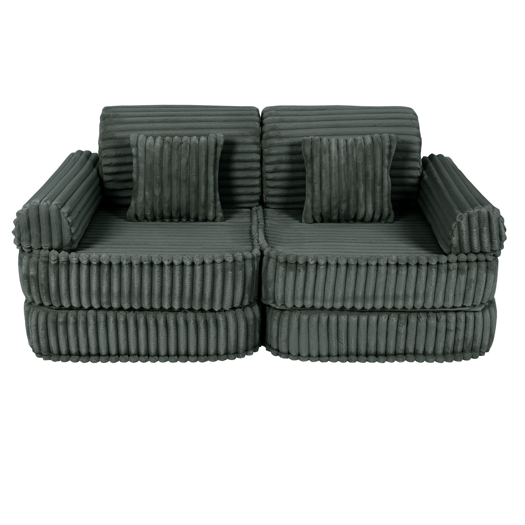 Medium Modular Sofa for Kids in Forest Green