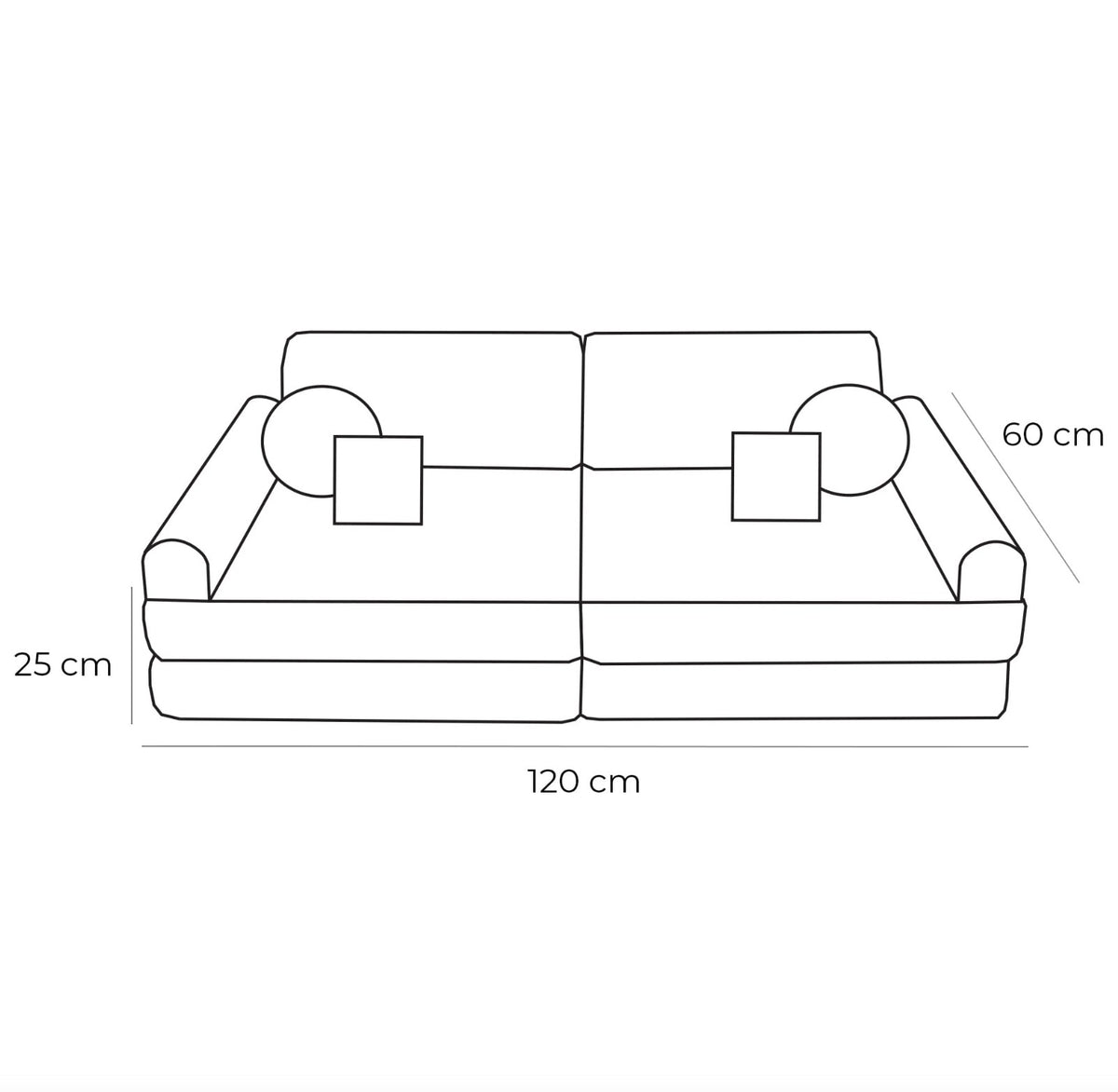 Medium Modular Sofa for Kids - Churros White