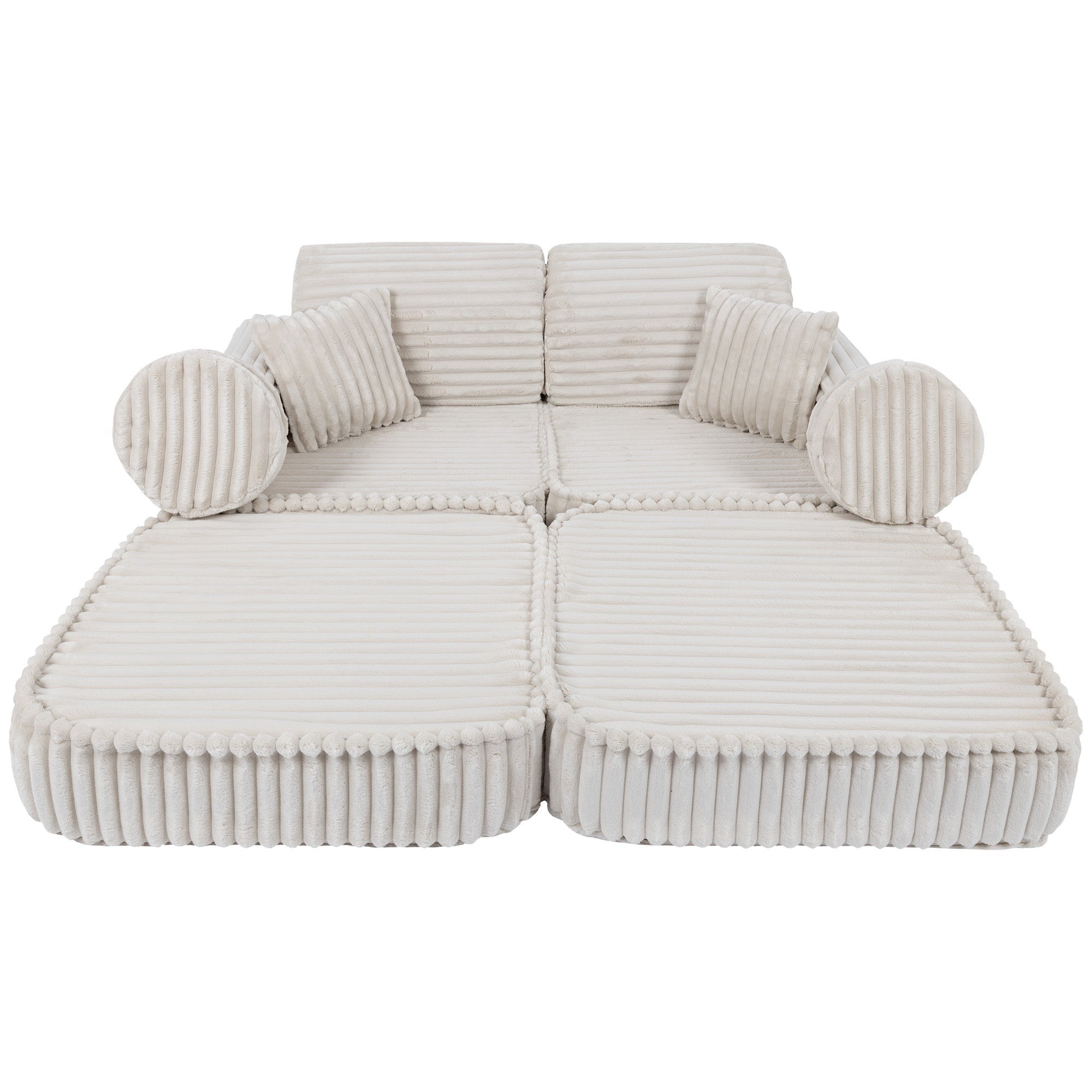 Medium Modular Sofa for Kids in Churros White