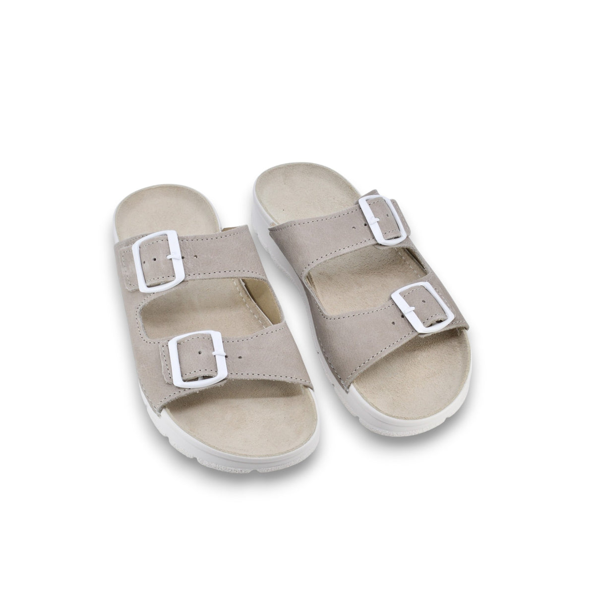 Meeliku Leather Sandals – Grey/White