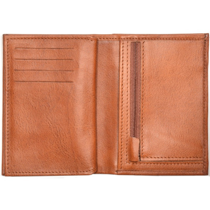 Mens Natural Leather Wallet with Card and Coin Pockets