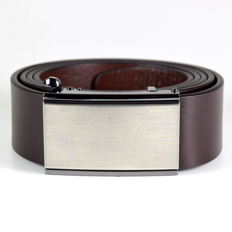 Mens Full Grain Leather Belt with Ratchet Buckle