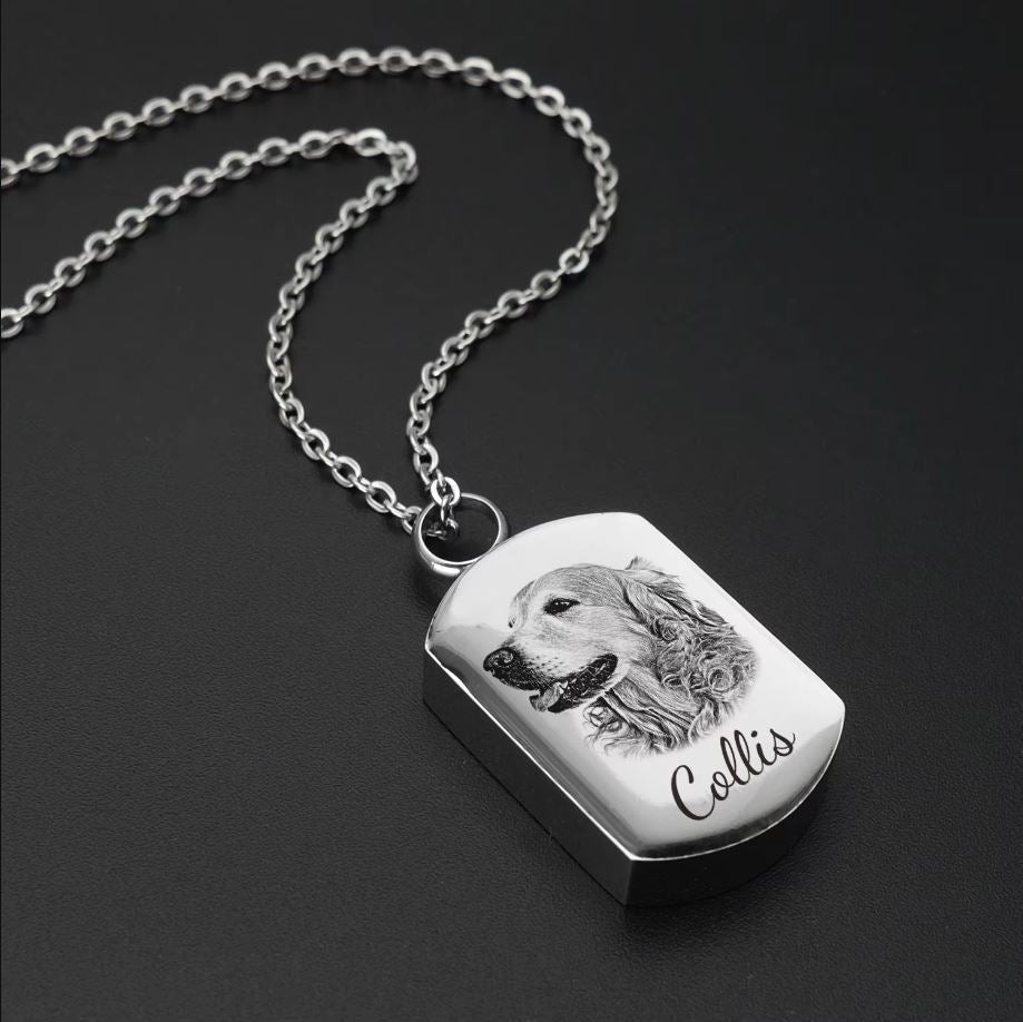 Pet Cremation Ashes Necklace – Personalised Photo Urn Pendant