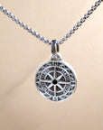 Personalised Men's Compass Necklace – Engraved Initial Pendant