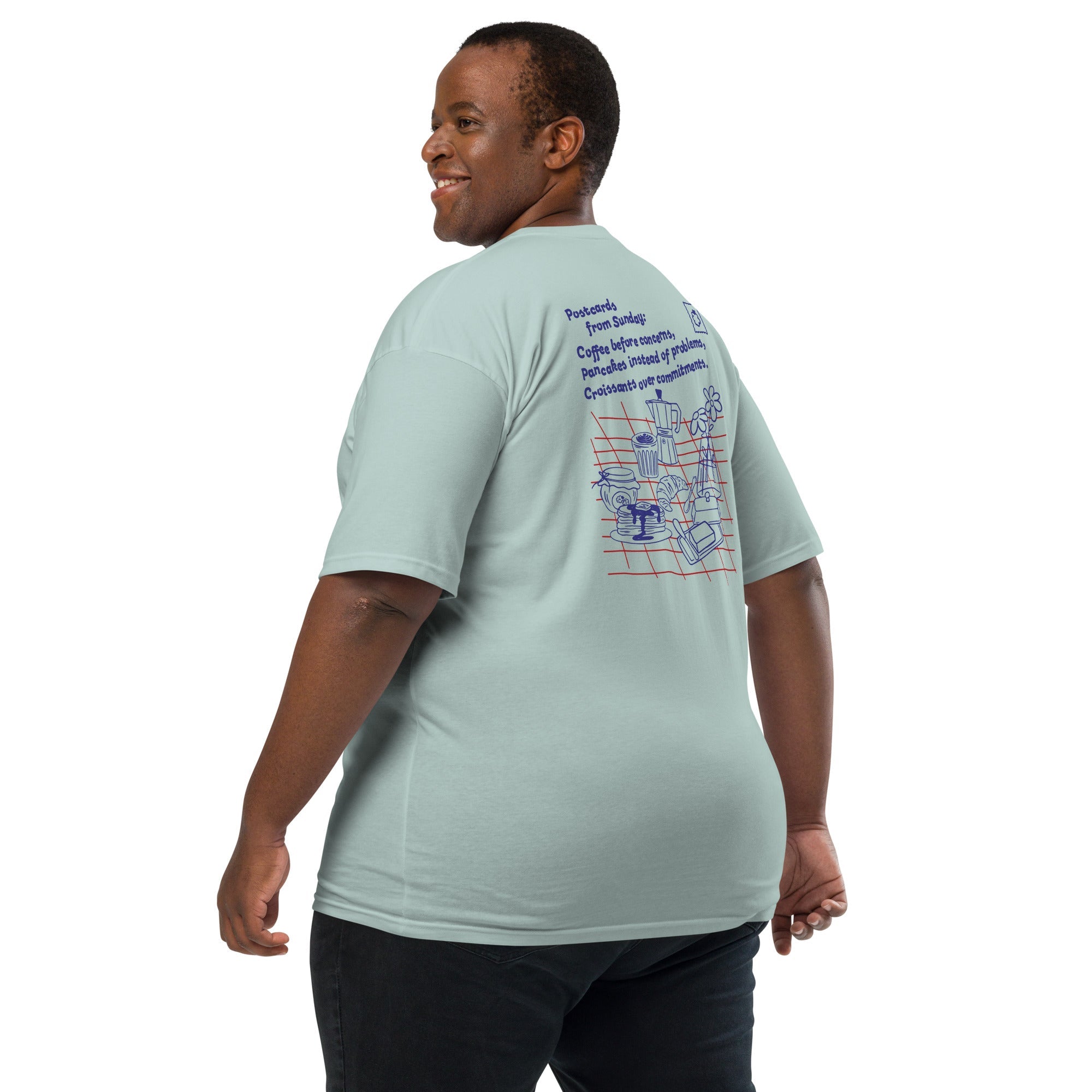 GUSTATORY Originals Postcards From Sunday Heavy Cotton Embroidered T-Shirt