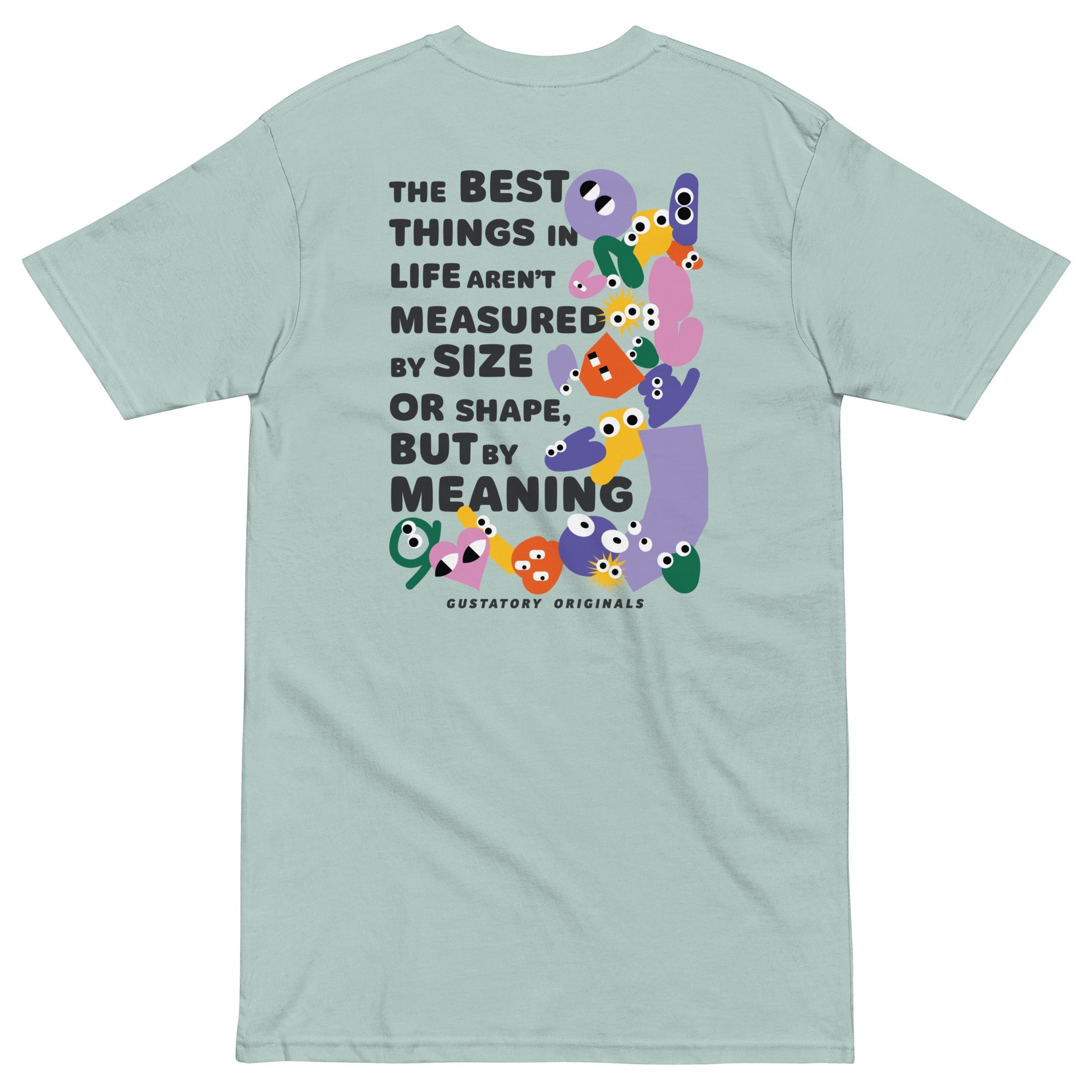 GUSTATORY Originals Shapes &amp; Sizes Heavy Cotton Embroidered T-Shirt