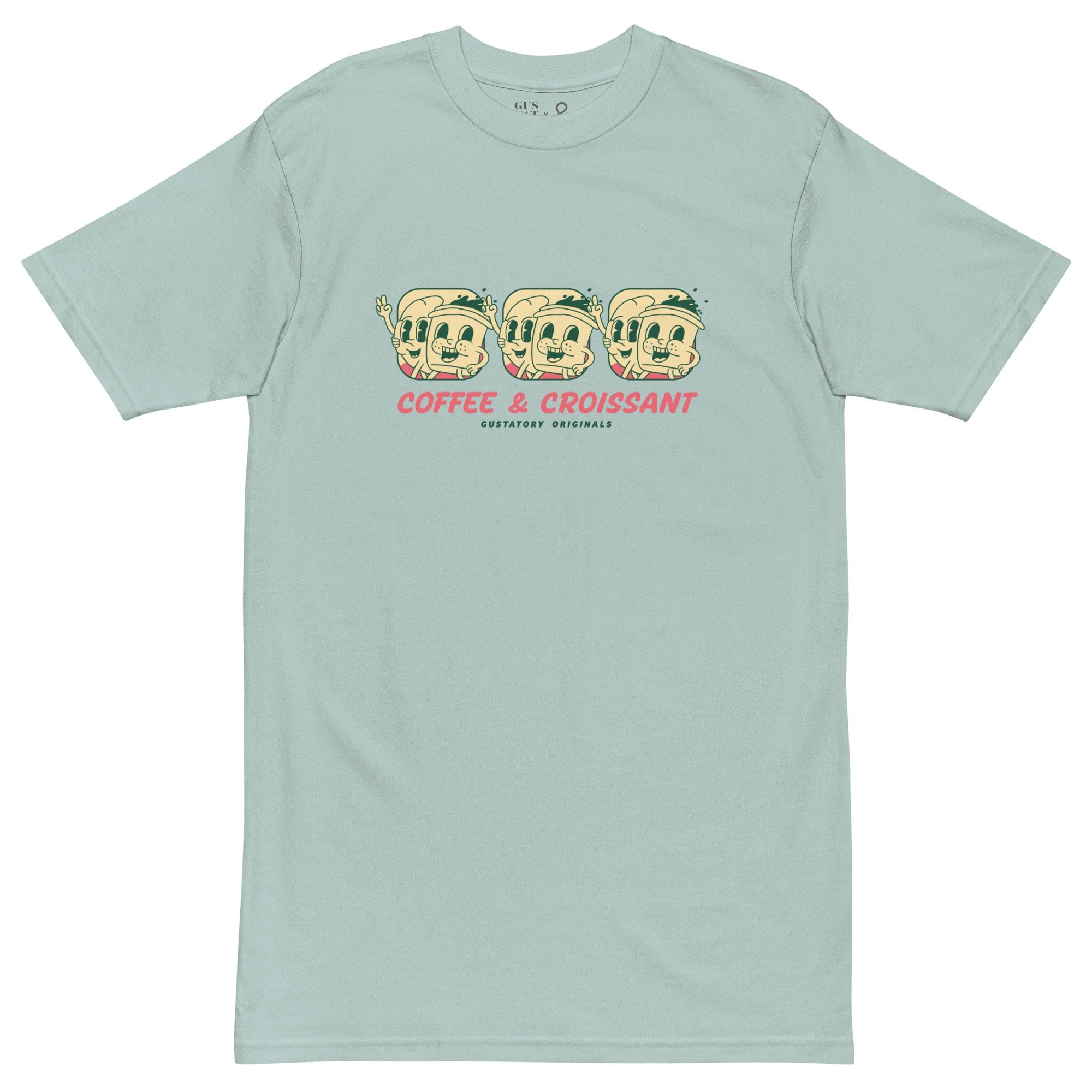 GUSTATORY Originals Coffee &amp; Croissant Heavy Cotton T-Shirt