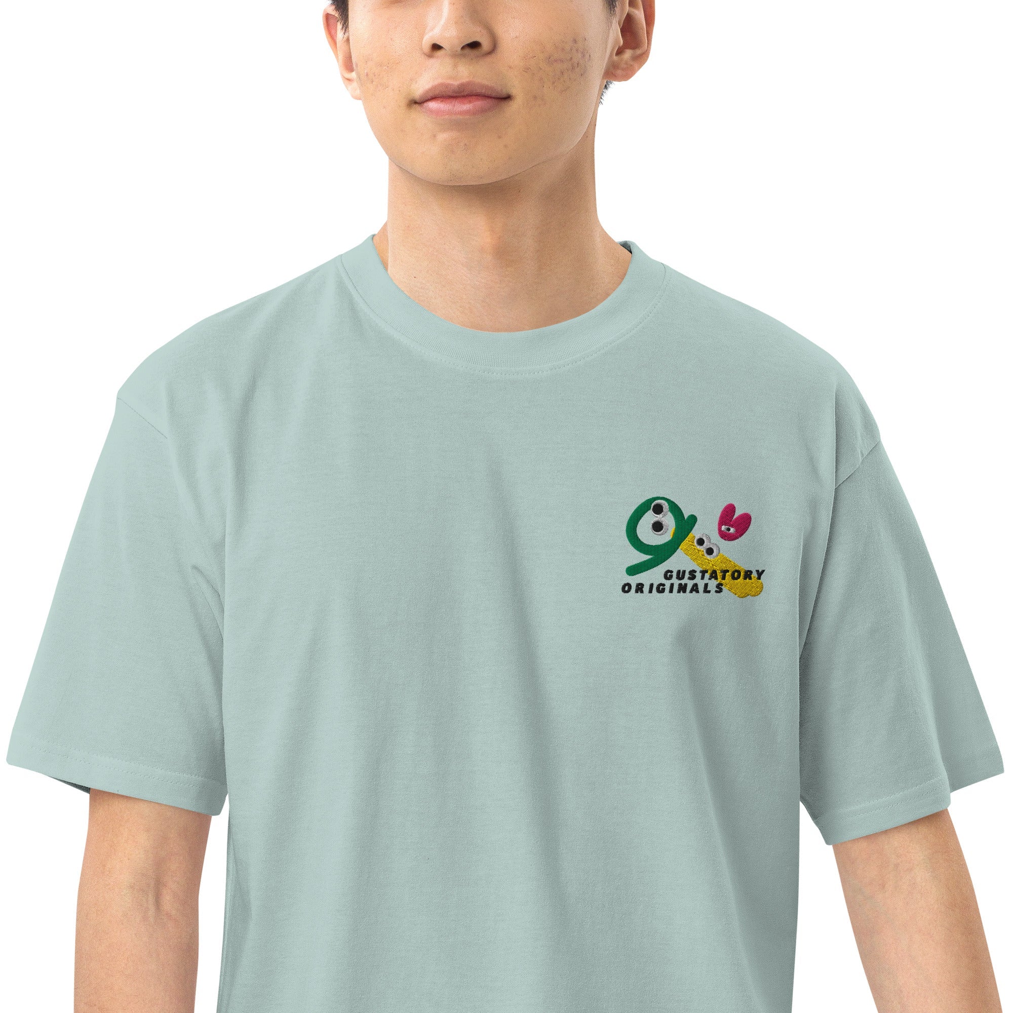 GUSTATORY Originals Shapes &amp; Sizes Heavy Cotton Embroidered T-Shirt