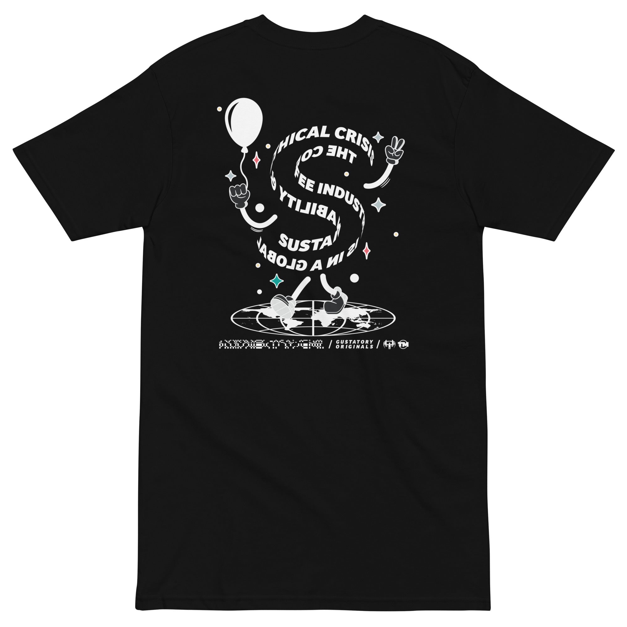 GUSTATORY Originals Sustainability Crisis Heavy Cotton Embroidered T-Shirt