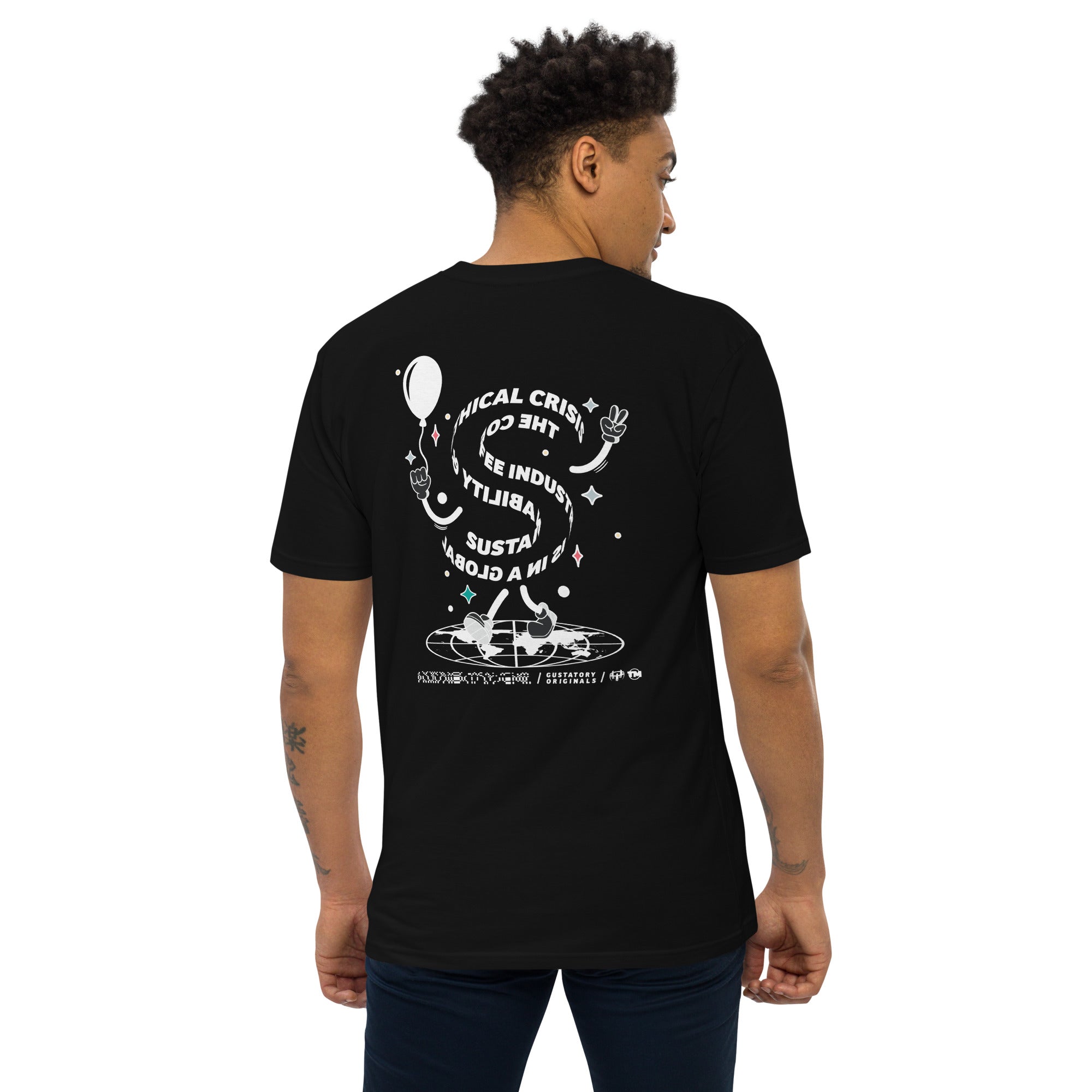 GUSTATORY Originals Sustainability Crisis Heavy Cotton Embroidered T-Shirt