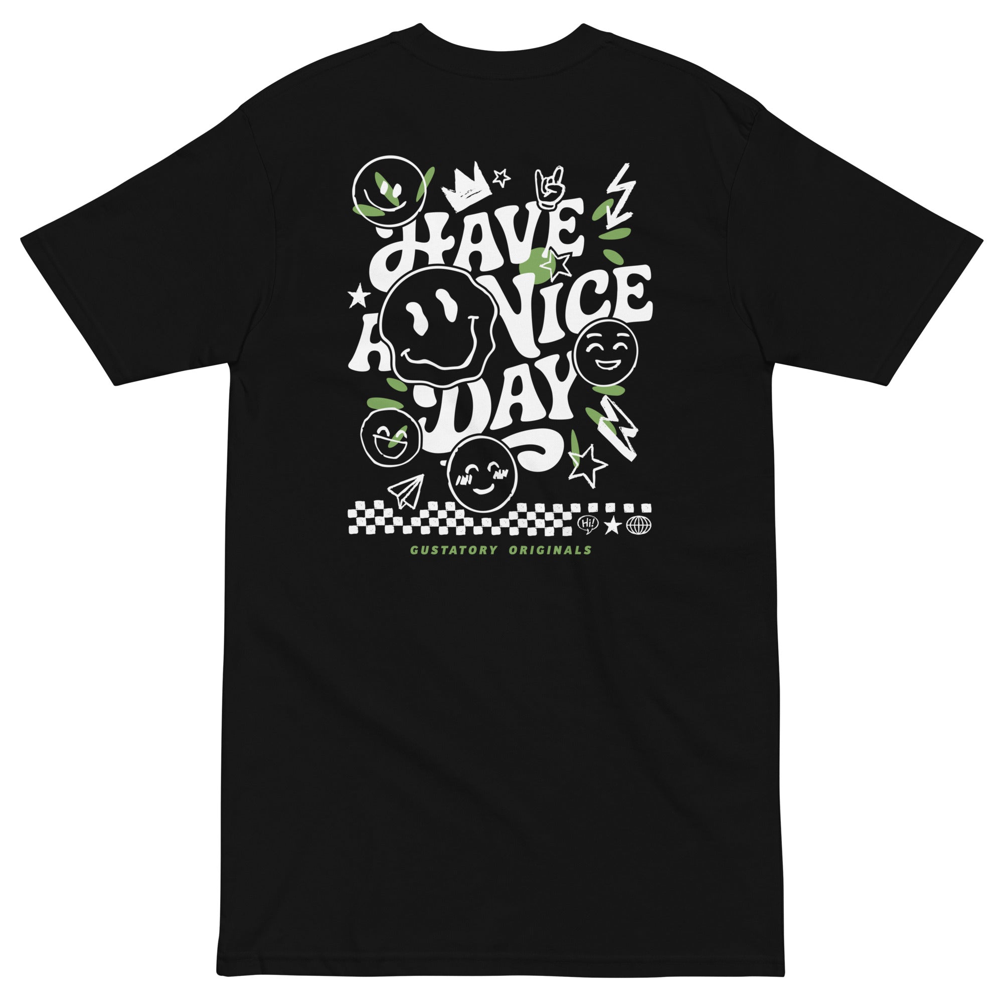 GUSTATORY Originals Have A Nice Day Heavy Cotton Embroidered T-Shirt