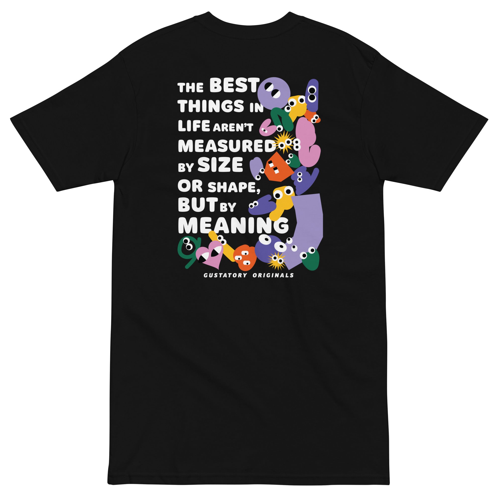 GUSTATORY Originals Shapes &amp; Sizes Heavy Cotton Embroidered T-Shirt