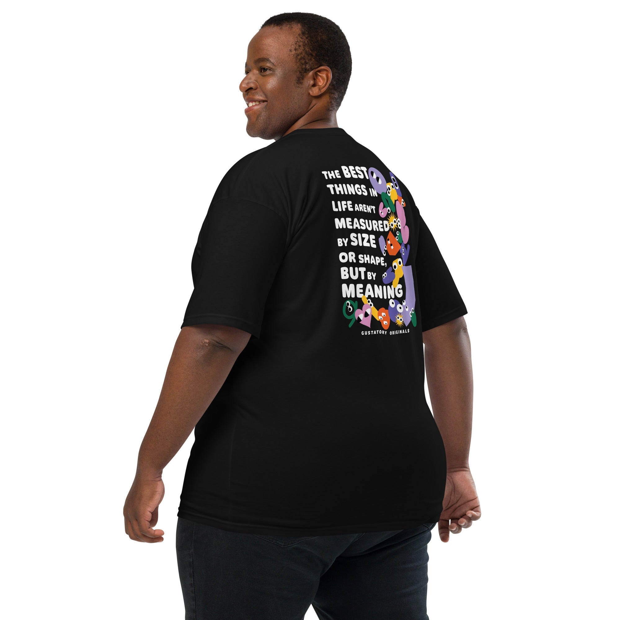 GUSTATORY Originals Shapes &amp; Sizes Heavy Cotton Embroidered T-Shirt