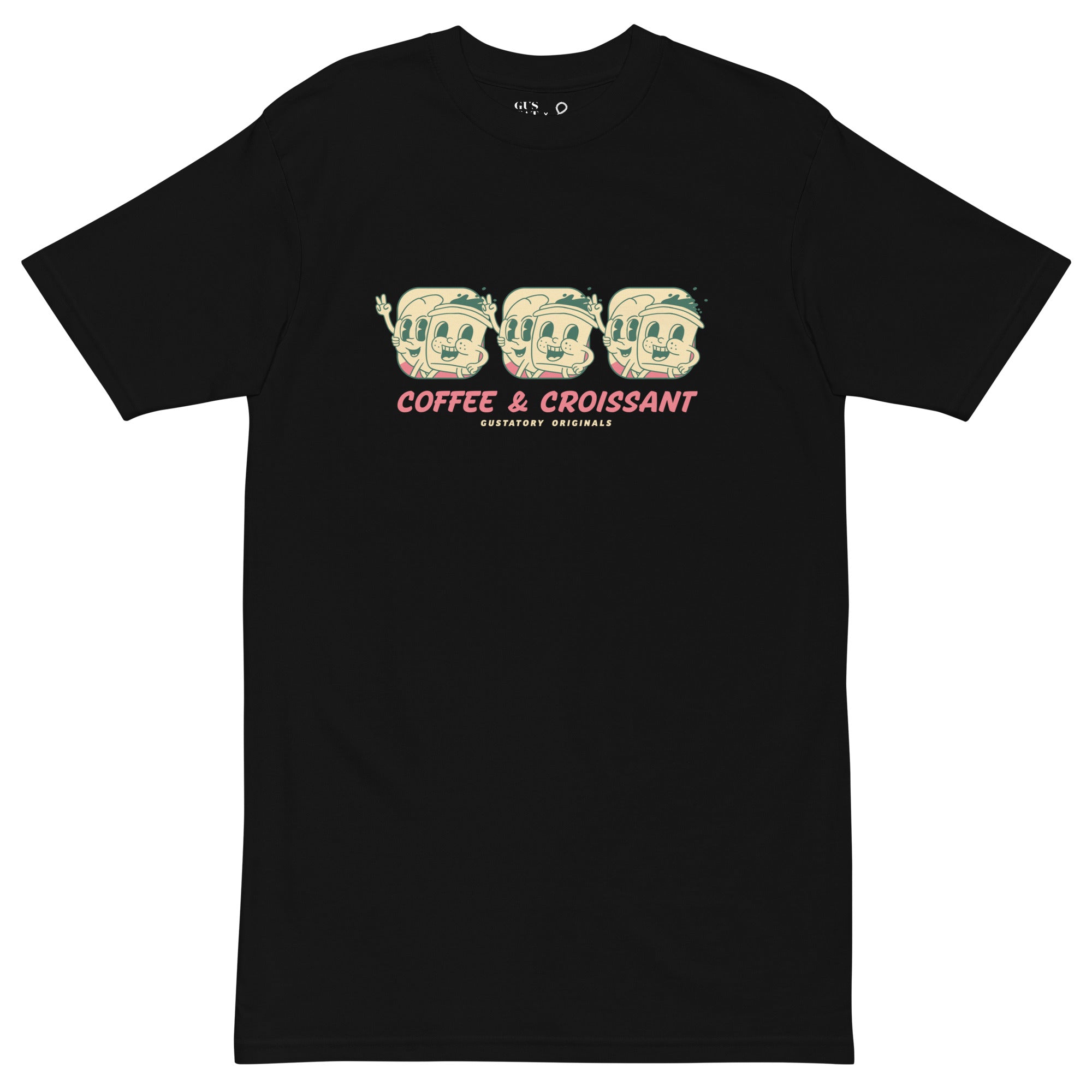 GUSTATORY Originals Coffee &amp; Croissant Heavy Cotton T-Shirt