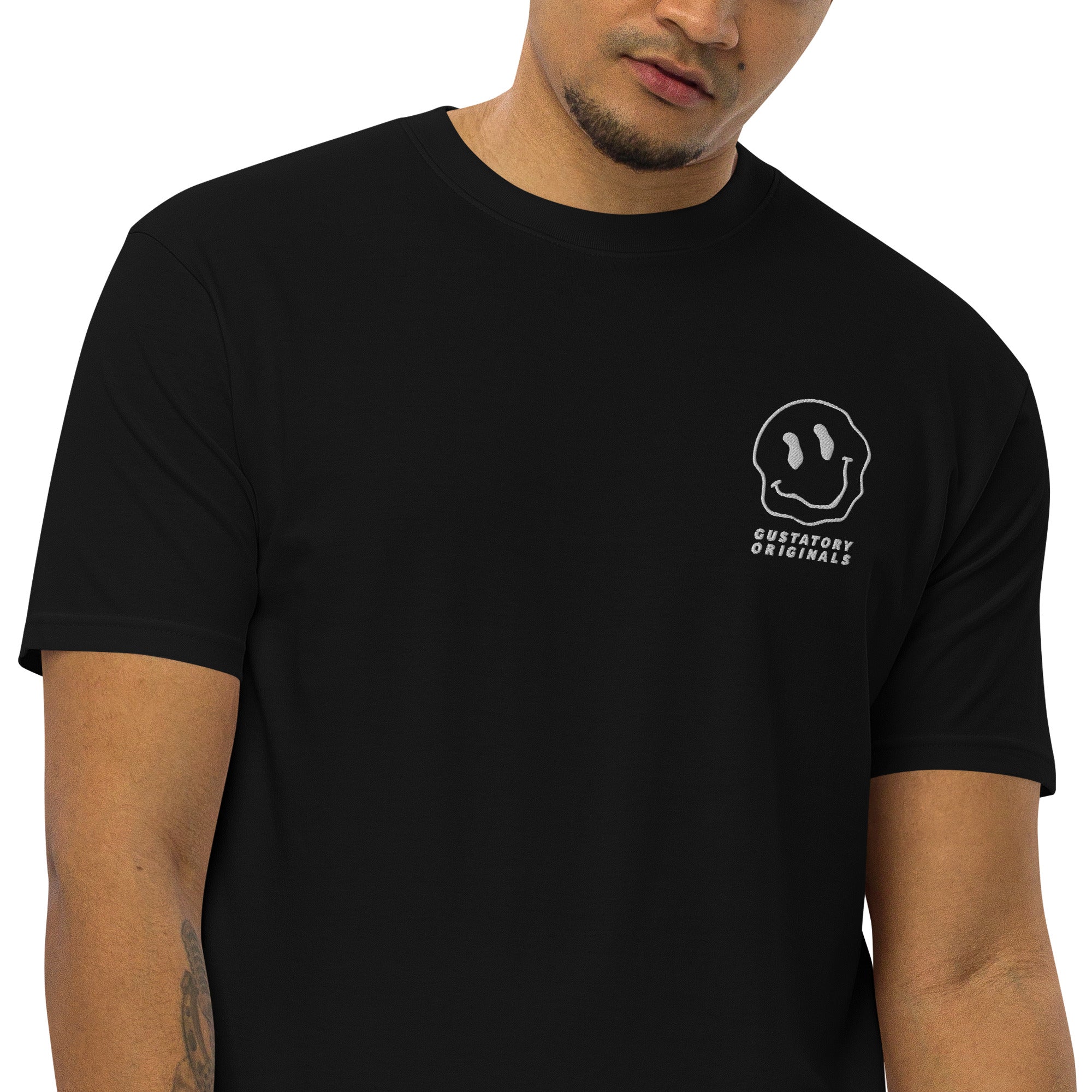 GUSTATORY Originals Have A Nice Day Heavy Cotton Embroidered T-Shirt