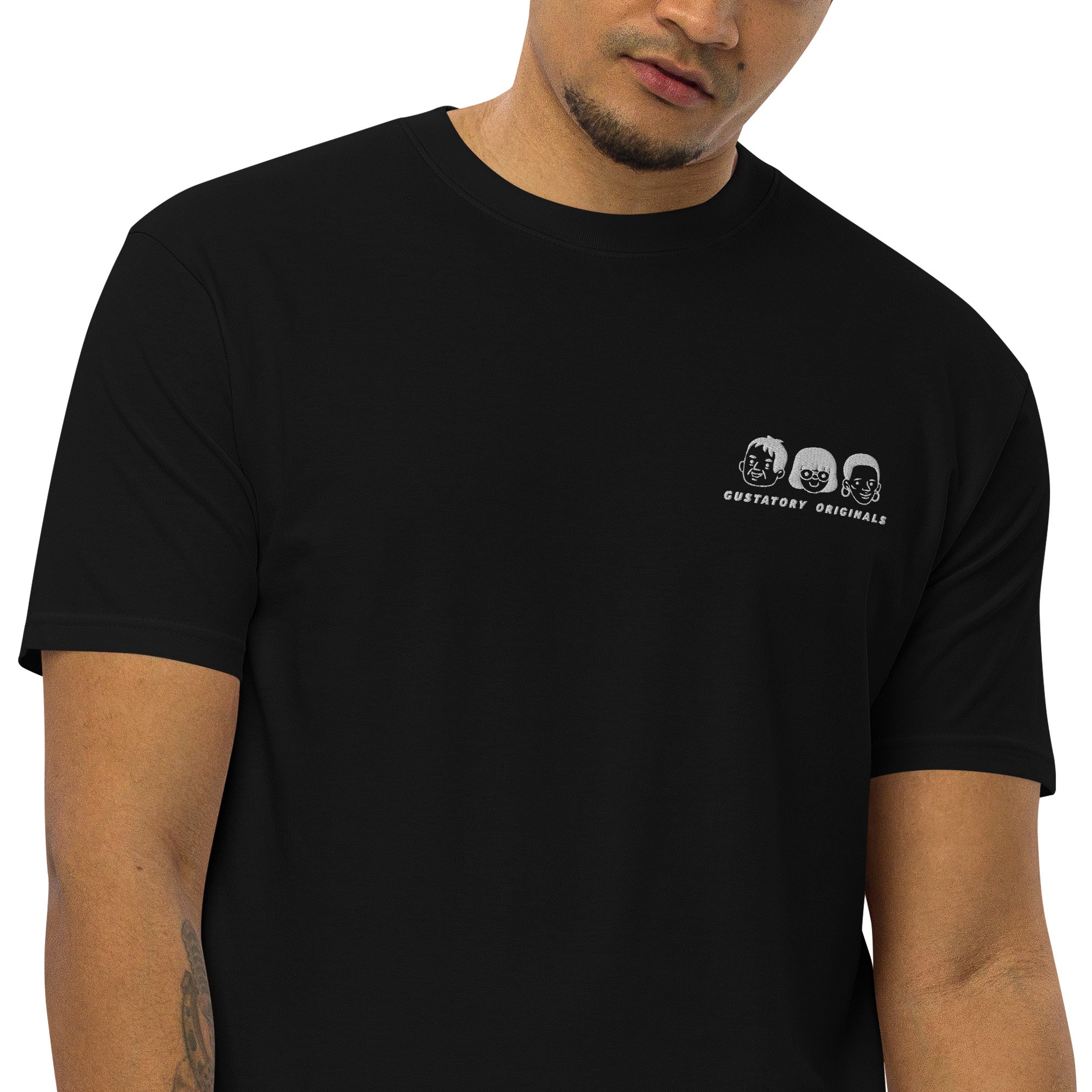 GUSTATORY Originals Because No Good Day... Heavy Cotton Embroidered T-Shirt
