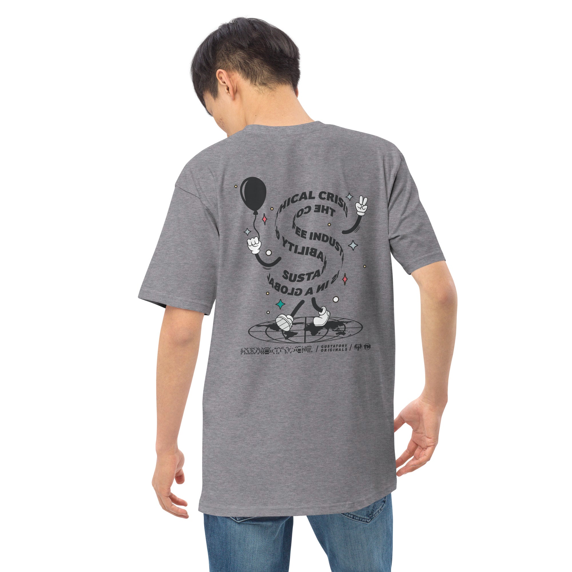 GUSTATORY Originals Sustainability Crisis Heavy Cotton Embroidered T-Shirt