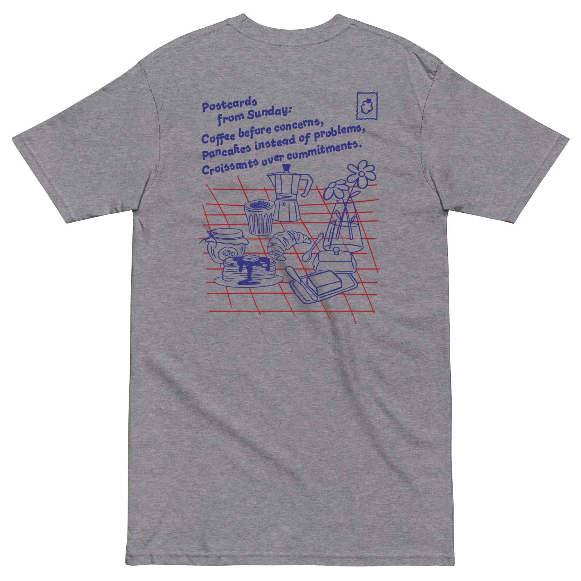 GUSTATORY Originals Postcards From Sunday Heavy Cotton Embroidered T-Shirt