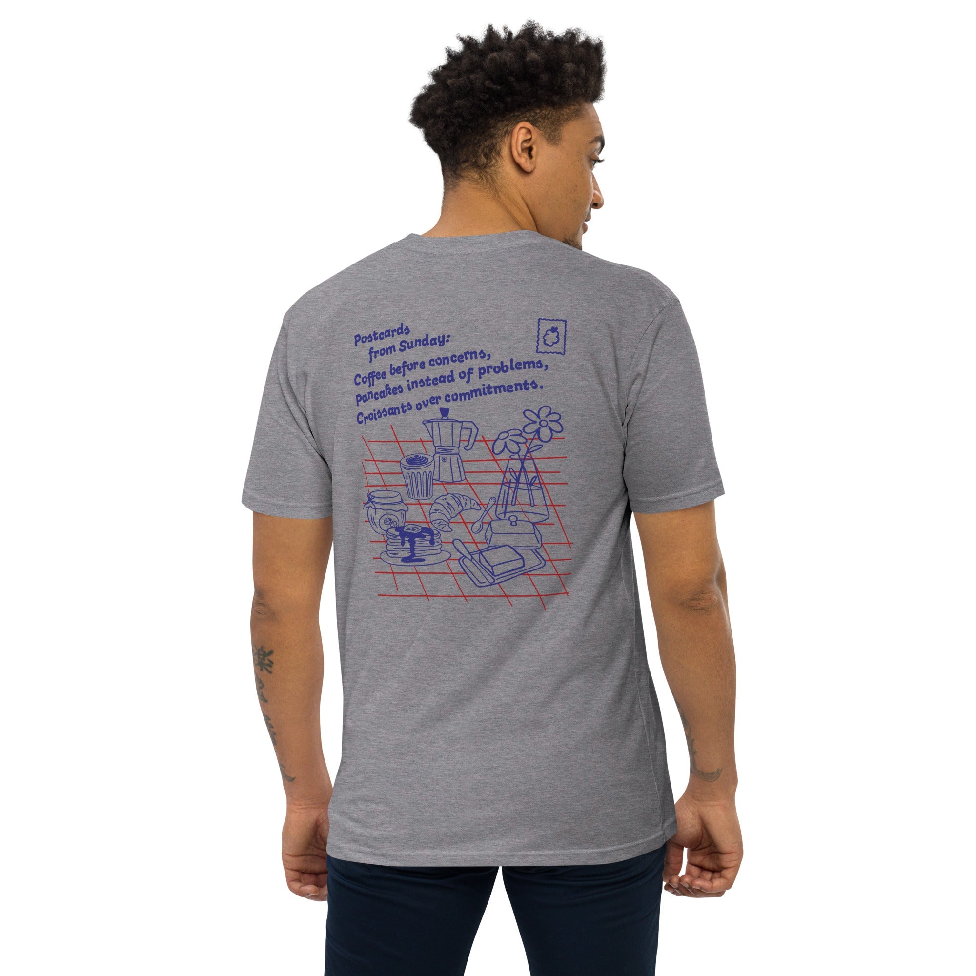 GUSTATORY Originals Postcards From Sunday Heavy Cotton Embroidered T-Shirt