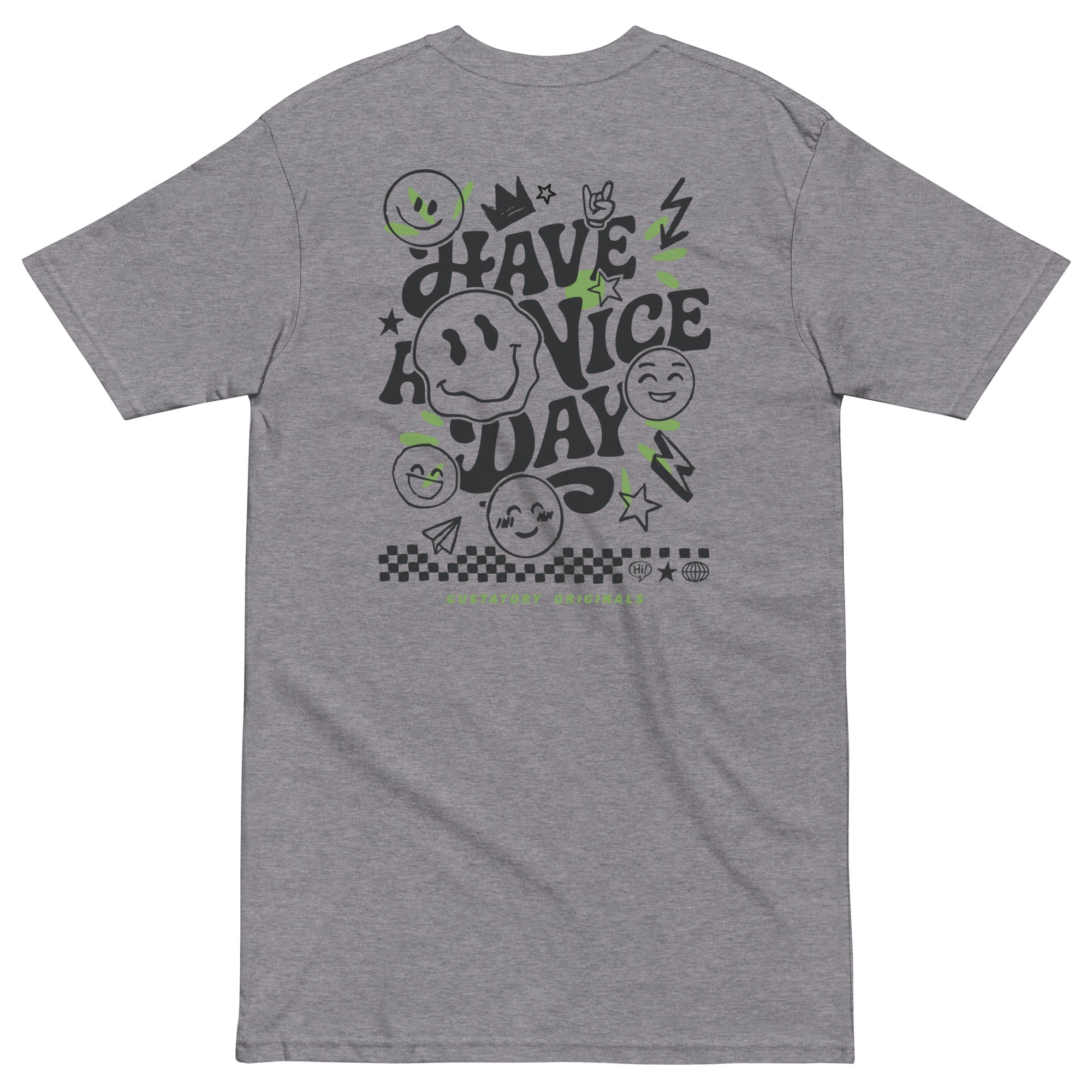 GUSTATORY Originals Have A Nice Day Heavy Cotton Embroidered T-Shirt