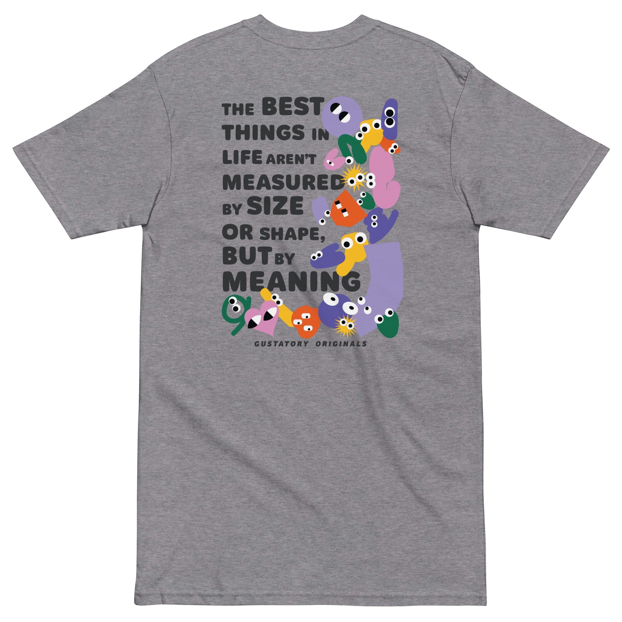 GUSTATORY Originals Shapes &amp; Sizes Heavy Cotton Embroidered T-Shirt