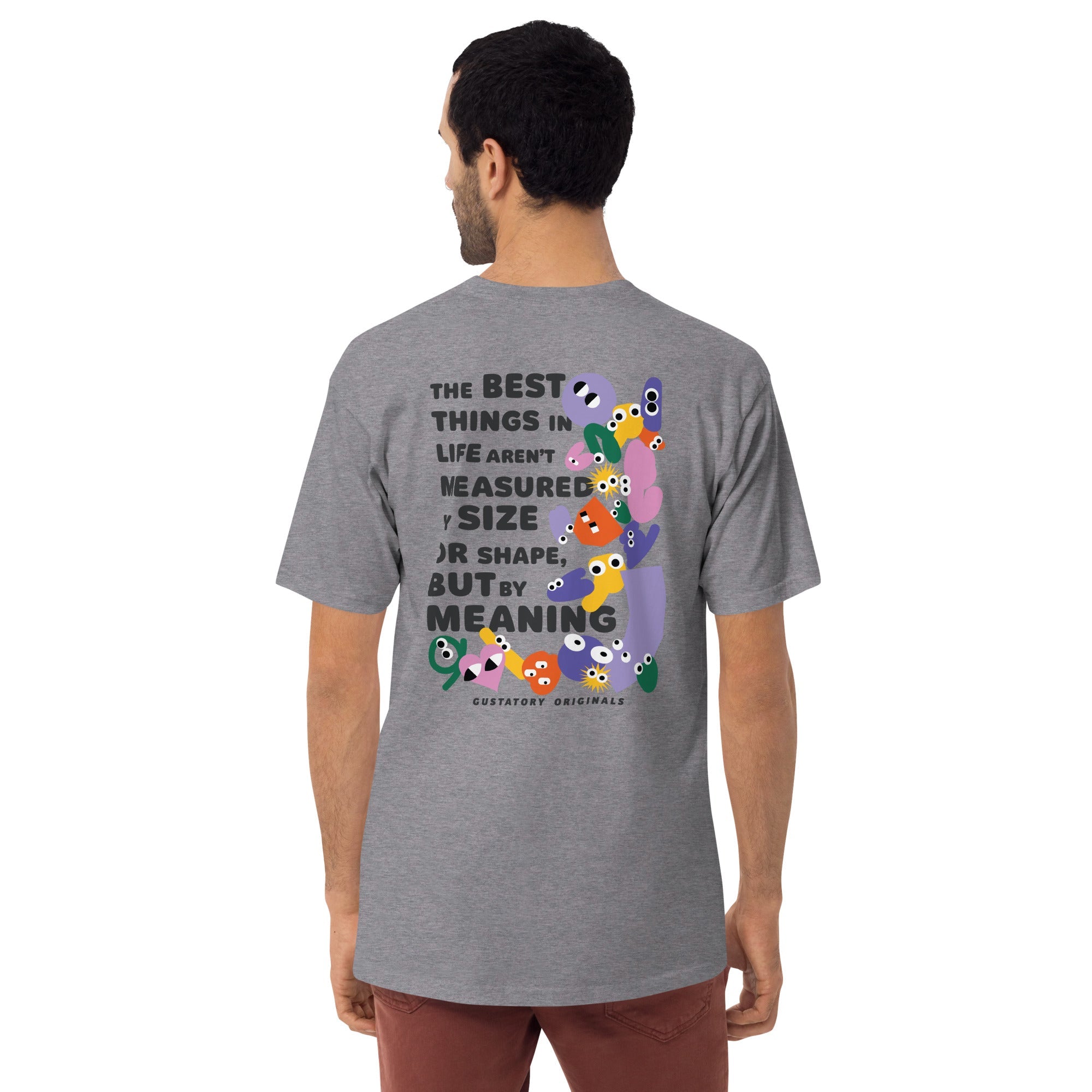 GUSTATORY Originals Shapes &amp; Sizes Heavy Cotton Embroidered T-Shirt