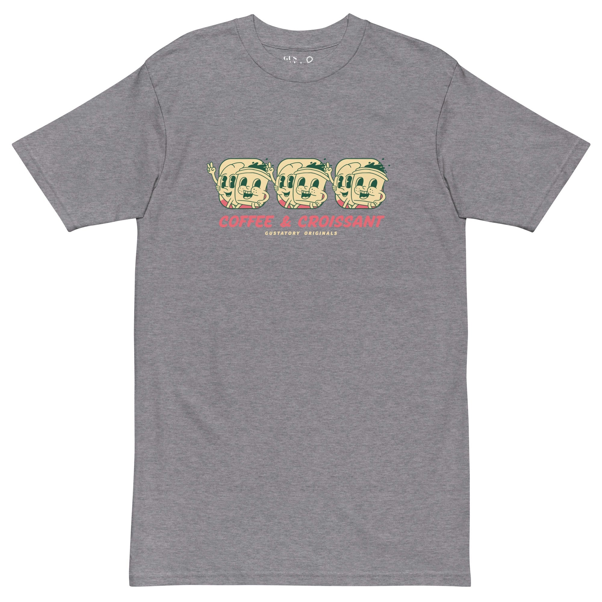 GUSTATORY Originals Coffee &amp; Croissant Heavy Cotton T-Shirt