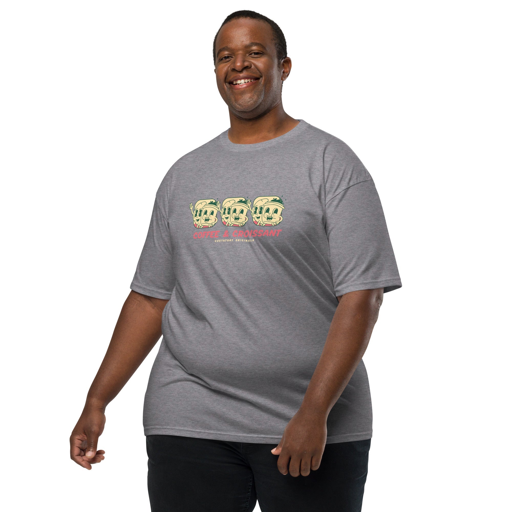 GUSTATORY Originals Coffee &amp; Croissant Heavy Cotton T-Shirt