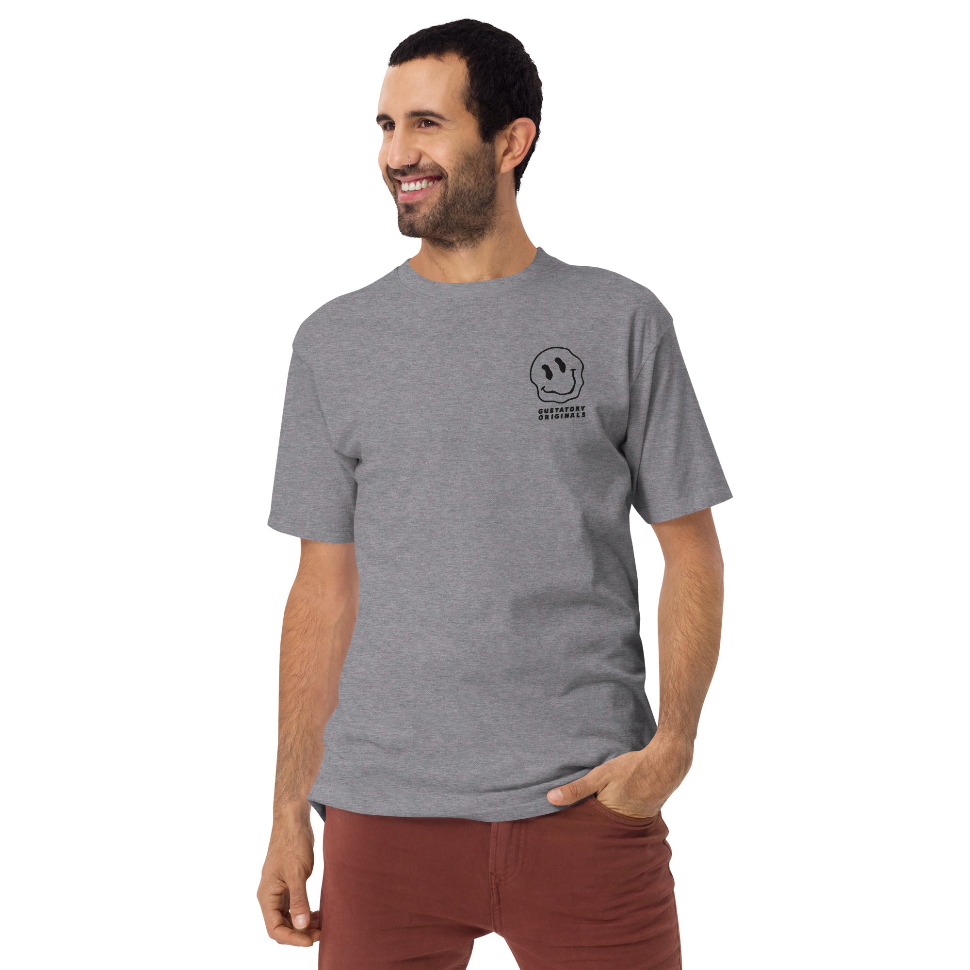 GUSTATORY Originals Have A Nice Day Heavy Cotton Embroidered T-Shirt