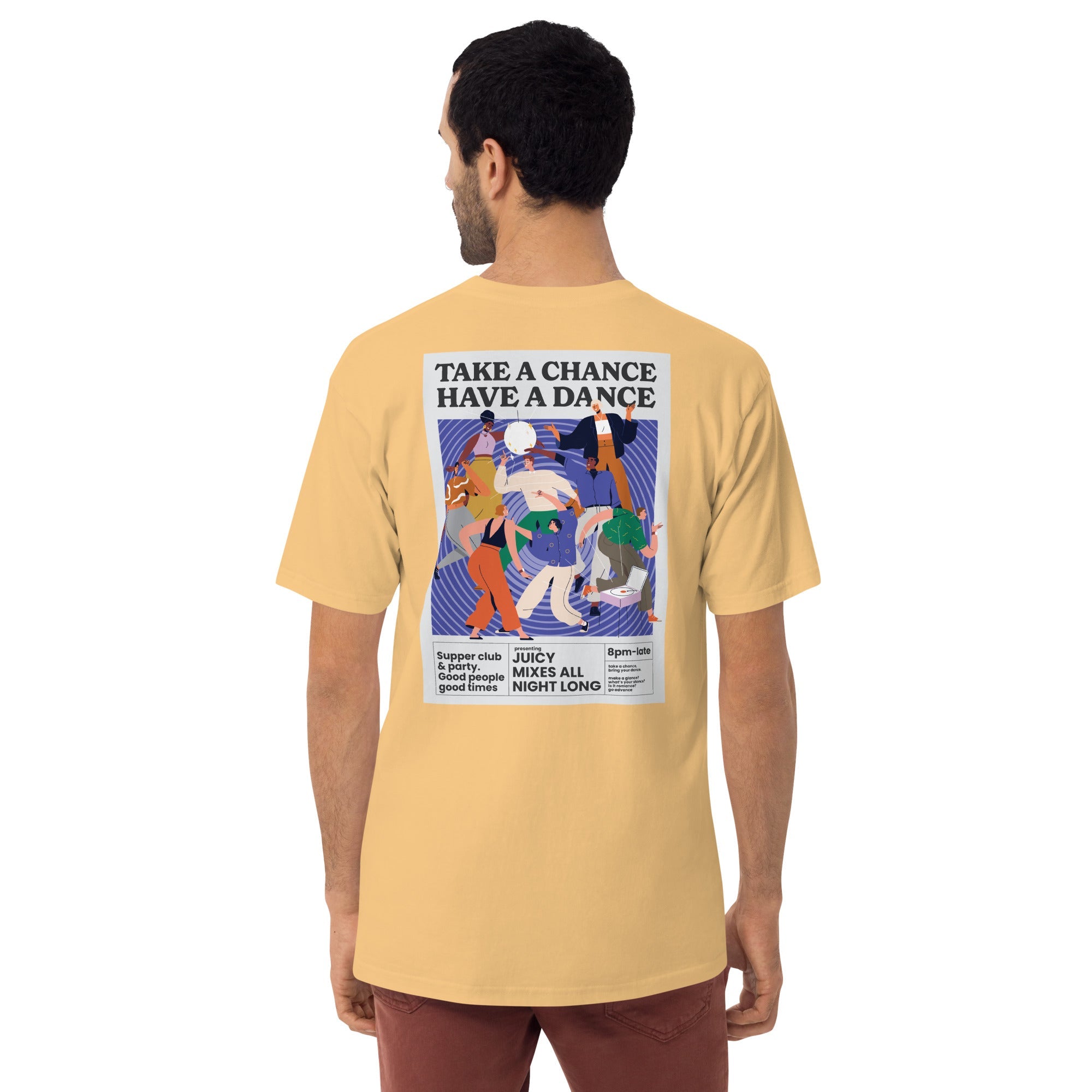 Take A Chance Have A Dance DISCO! Oversized Cotton Embroidered T-Shirt