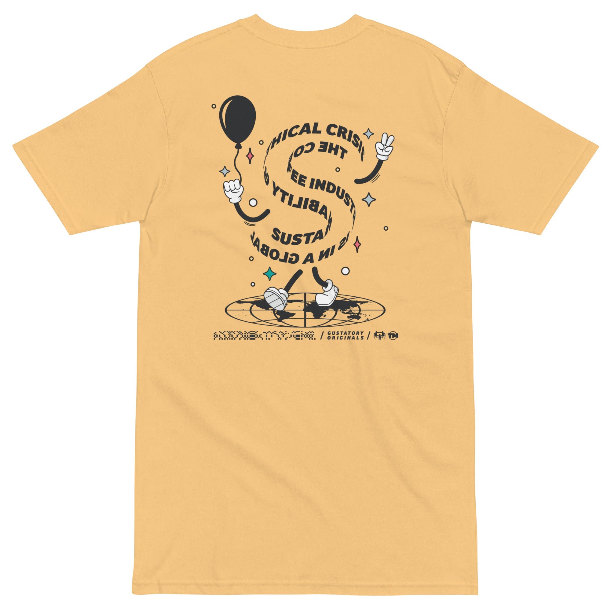 GUSTATORY Originals Sustainability Crisis Heavy Cotton Embroidered T-Shirt