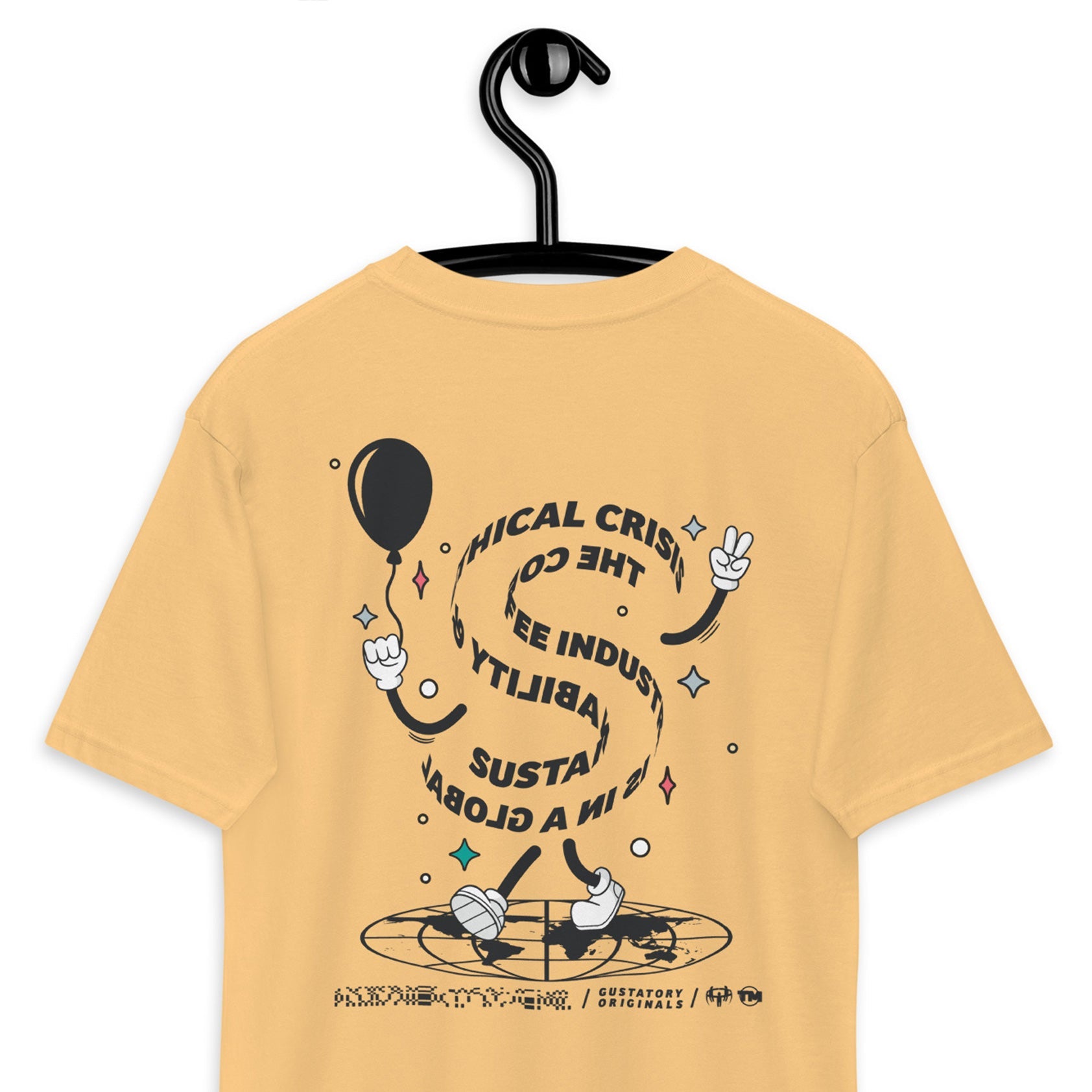 GUSTATORY Originals Sustainability Crisis Heavy Cotton Embroidered T-Shirt