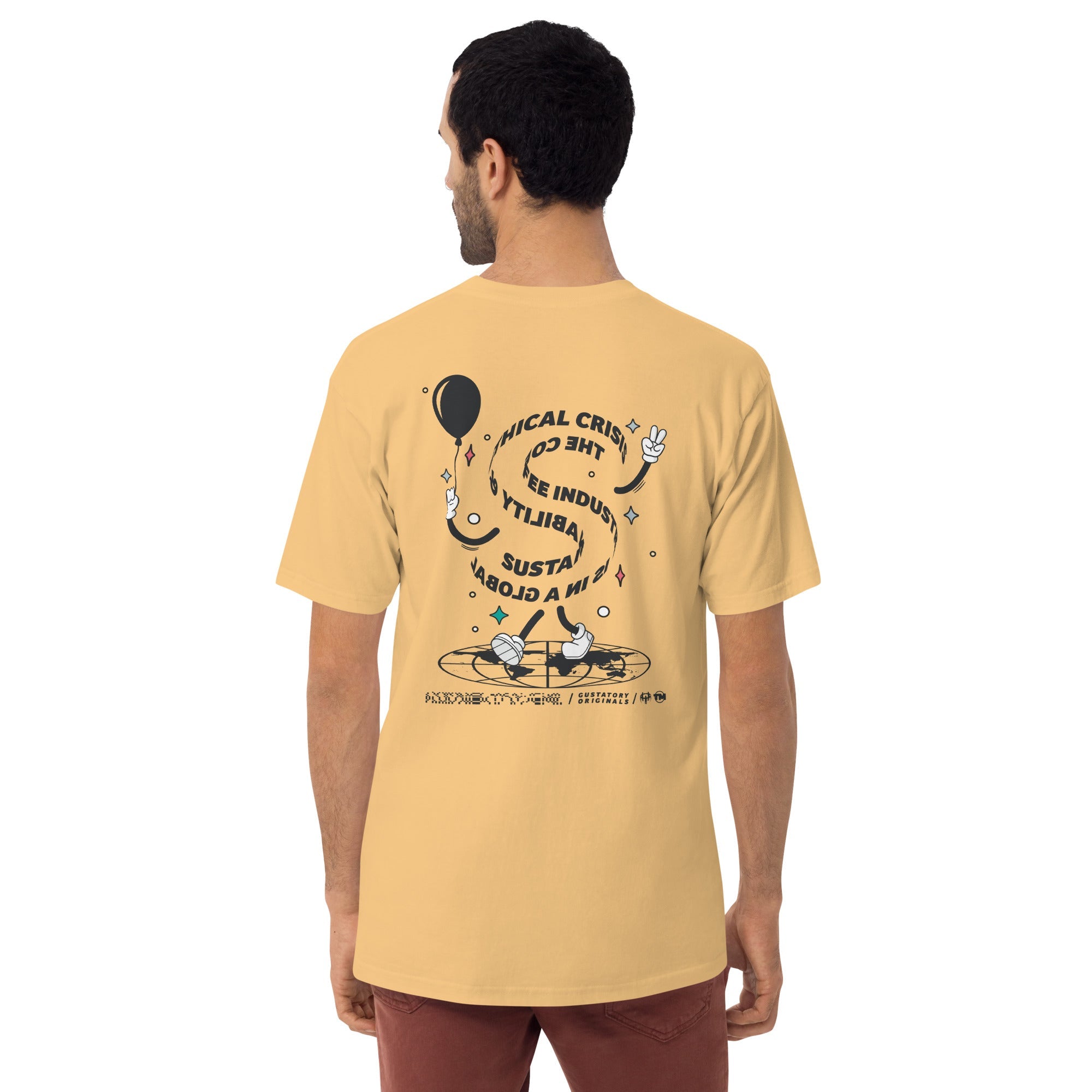 GUSTATORY Originals Sustainability Crisis Heavy Cotton Embroidered T-Shirt