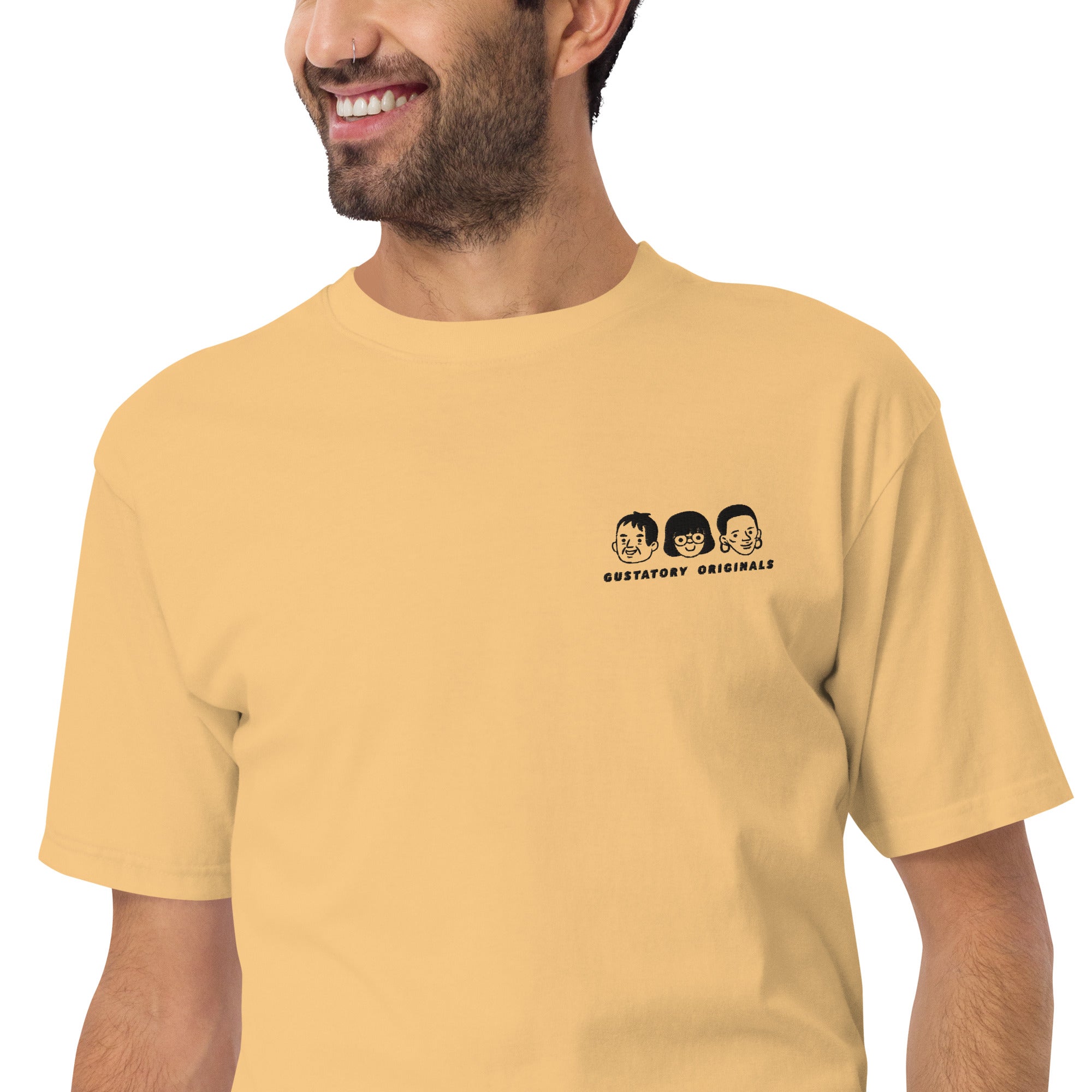 GUSTATORY Originals Because No Good Day... Heavy Cotton Embroidered T-Shirt