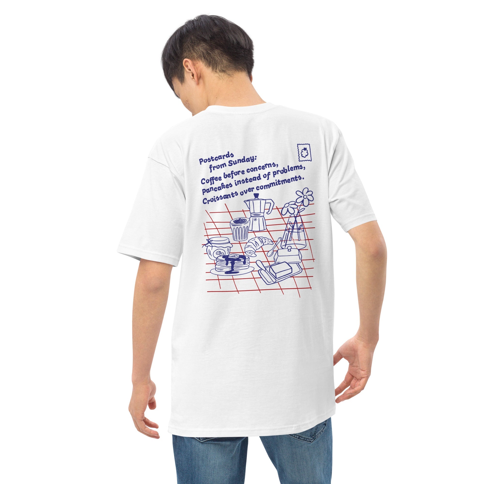 GUSTATORY Originals Postcards From Sunday Heavy Cotton Embroidered T-Shirt