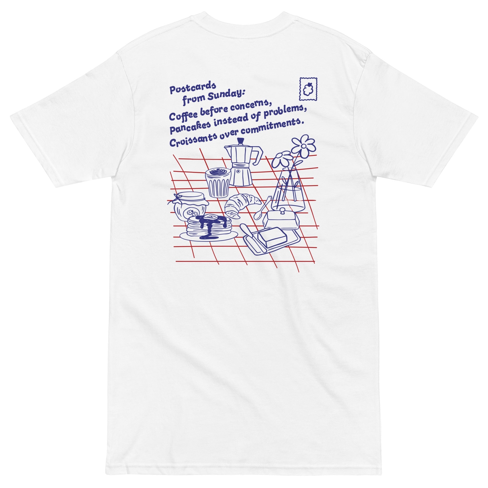 GUSTATORY Originals Postcards From Sunday Heavy Cotton Embroidered T-Shirt