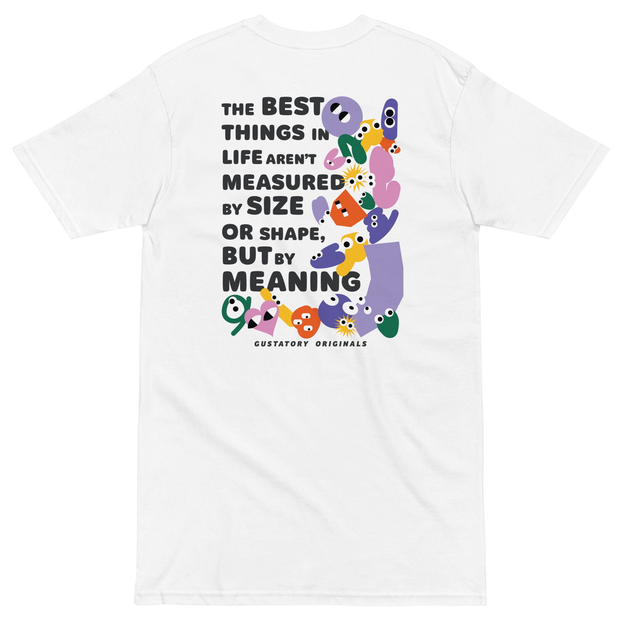 GUSTATORY Originals Shapes &amp; Sizes Heavy Cotton Embroidered T-Shirt