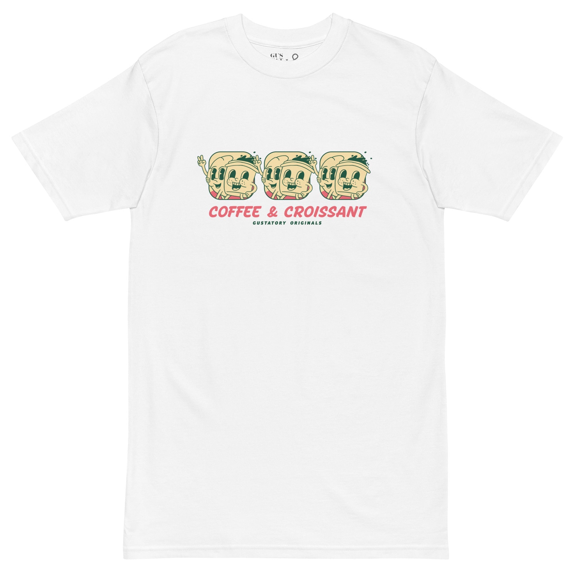 GUSTATORY Originals Coffee &amp; Croissant Heavy Cotton T-Shirt