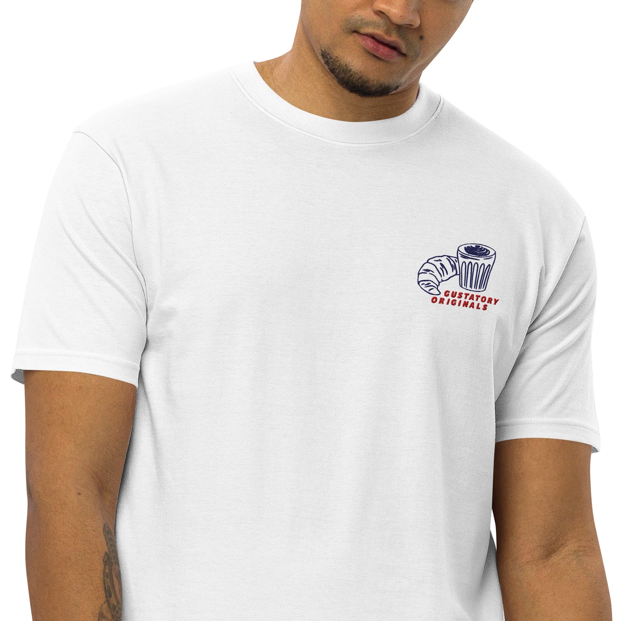 GUSTATORY Originals Postcards From Sunday Heavy Cotton Embroidered T-Shirt