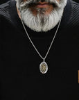 Saint Christopher Necklace - Men's Solid Stainless Steel Chain With Custom Engraved Pendant