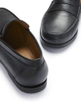 Boat Loafers, black leather