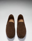 Tyre Sole Driving Loafers, brown suede