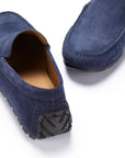 Tyre Sole Driving Loafers, navy blue suede