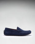 Tyre Sole Driving Loafers, navy blue suede