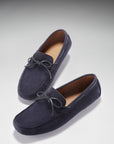 Laced Driving Loafers, navy blue suede