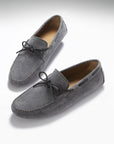Laced Driving Loafers, slate grey suede